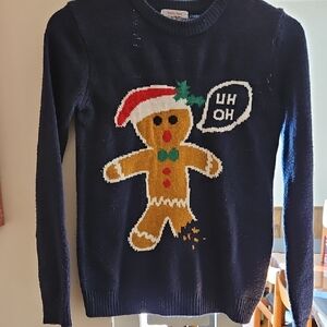 Poof! Navy Gingerbread Sweater
